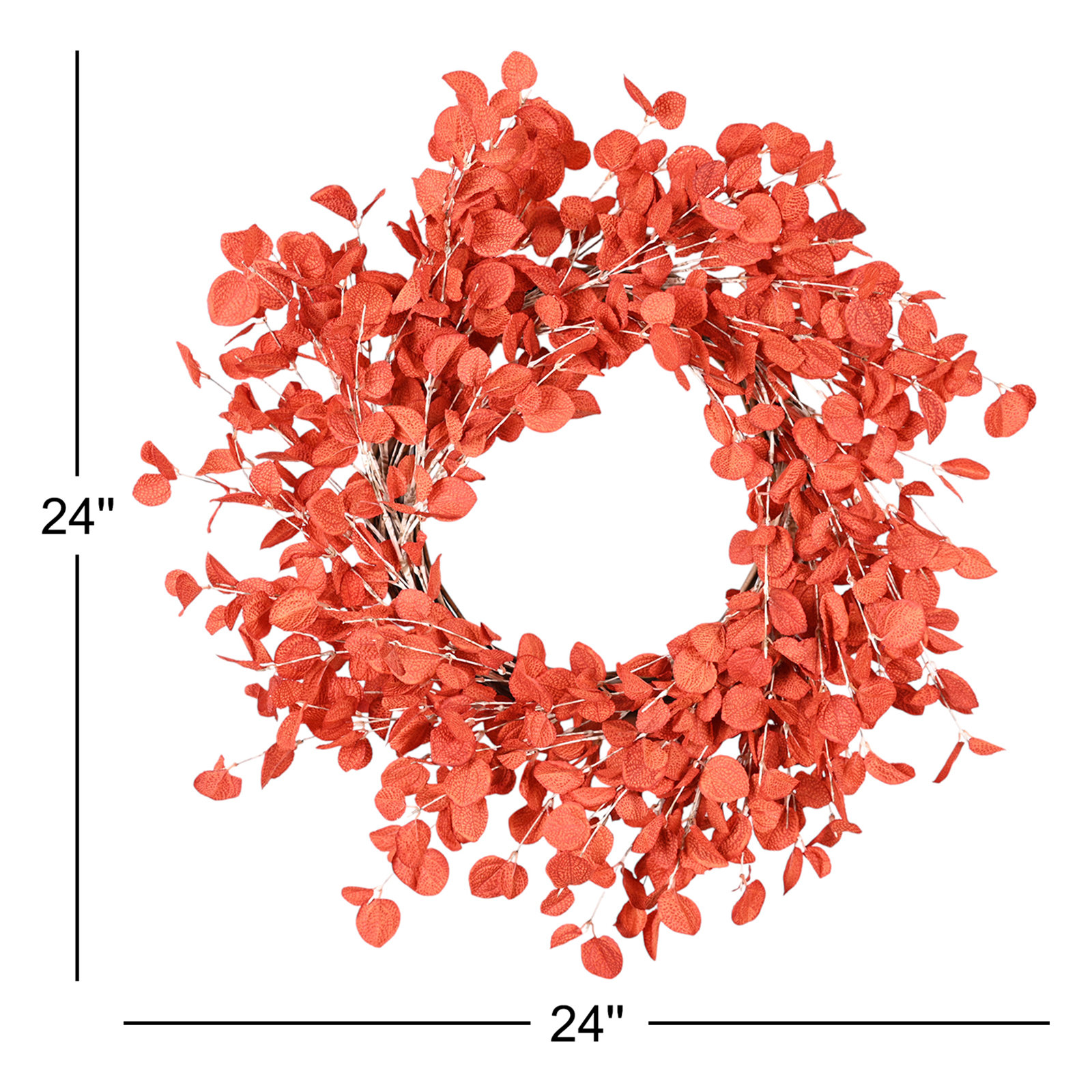Handcrafted Faux Eucalyptus 24'' Wreath, Orange