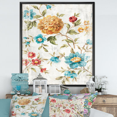 Cadre photo « golden florals », reproduction d’art sur toile