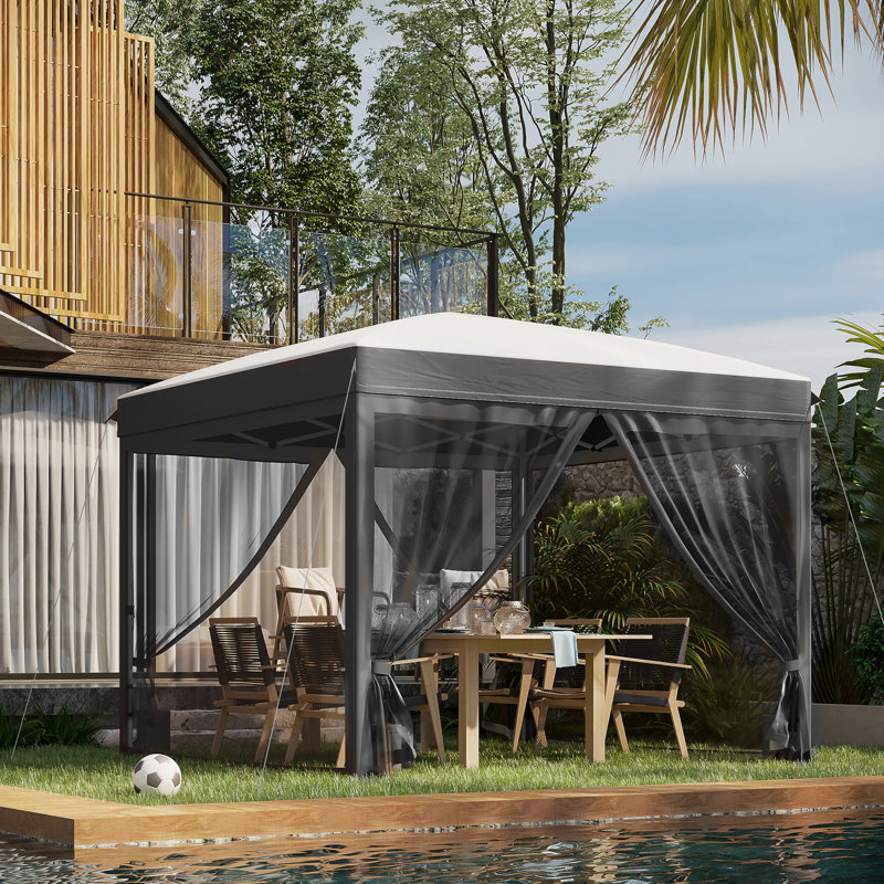 Outsunny 10' X 10' Pop Up Canopy Tent With Netting