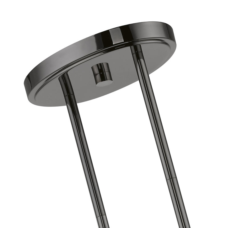 Dhaniyal 4 - Light Steel Dimmable Kitchen Island Square / Rectangle Chandelier, Black Chrome
