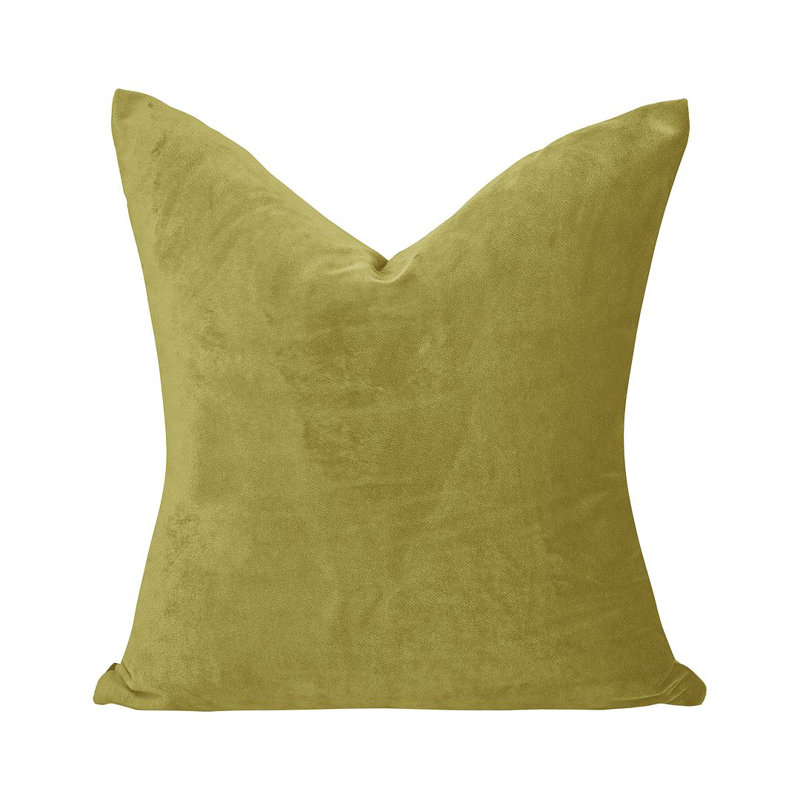 Matte Velvet Cushion Cover - 1 Pc, Yellow, 30cm x 30cm