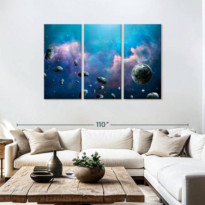 Oberle Floating Asteroids, 48" H x 74" W