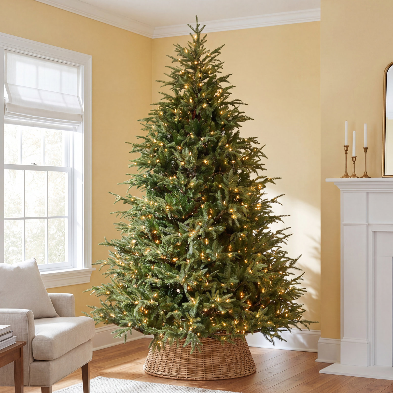 9' Pre-Lit Fir Christmas Tree - The Holiday Aisle®, 7.5'