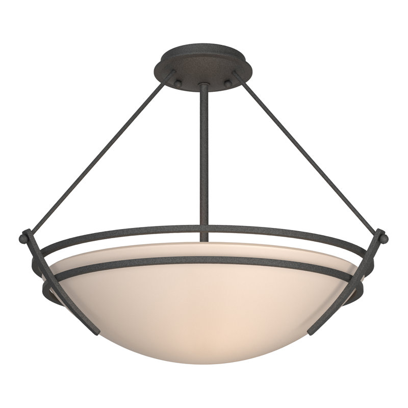 Tryne Semi Flush Mount, Natural Iron, 23.7" H x 28.6" W x 28.6" D, Sand