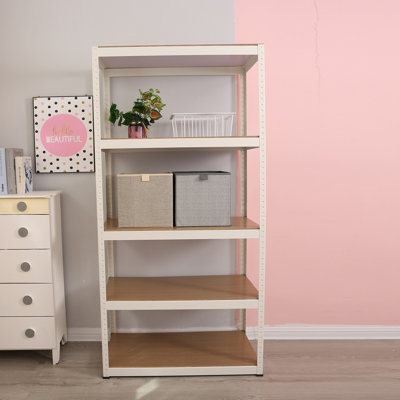 Tablettes de rangement - étagère de garage réglable à 5 niveaux, étagère de rangement en métal robuste pour cuisine garde-manger