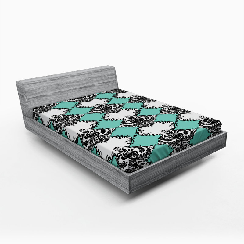 Microfiber Damask Fitted Sheet, Full Fitted Sheet