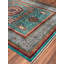 Tapis en laine et coton bleu sarcelle original noué à la main à motif mamelouk