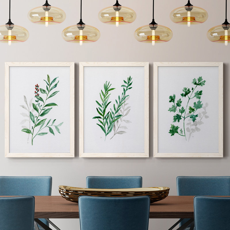 «Freshly Picked I», ensemble de 3 reproductions d'art sur toile, H 20 po x l 51 po x P 1,5 po, Blanc