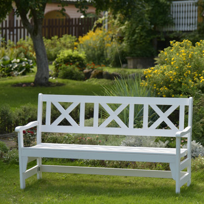 Bradon Solid Wood Pine Outdoor Bench