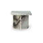 Table basse Eton, 18 po, pieds carrés, marbre blanc artisanal-121897279