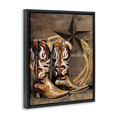 «Cowboy bottes Lone Star Floater», art mural par Kim Allen