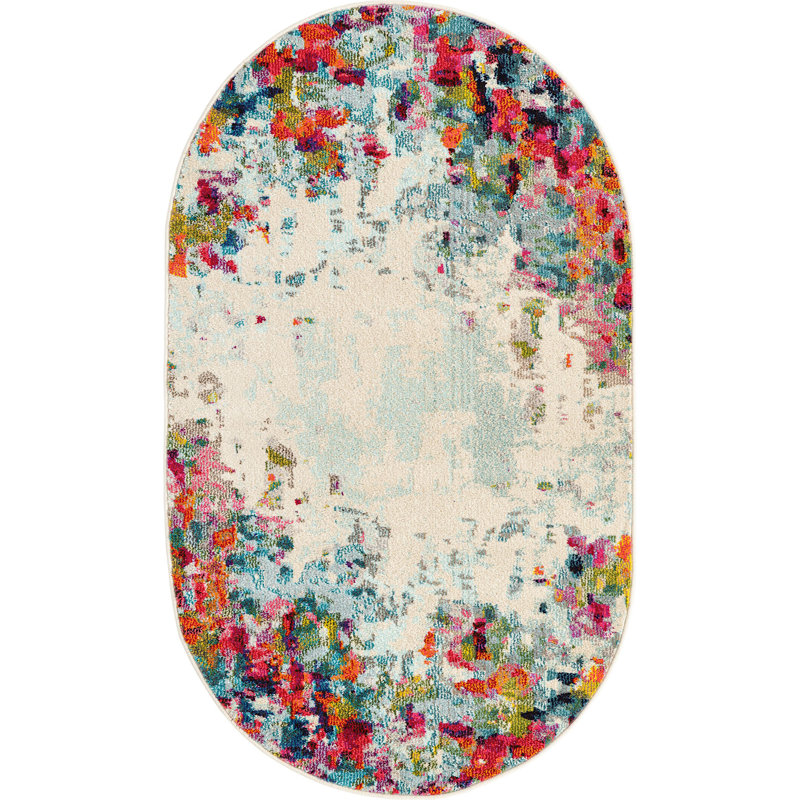 Tapis ivoire Patrocinia, Ovale 3 pi 3 po x 5 pi 3 po