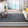 Rodgers Hand Woven Flat Weave Wool/Cotton Striped Rug in Dark Gray