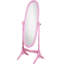 Miroir à finition rose avec support en bois - reflet du corps, fonction d'inclinaison, bois traditionnel élégant sur tout le corps autoportant, pieds courbés