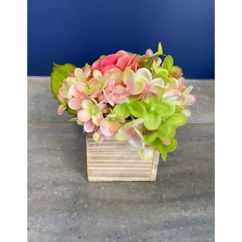 Silk Hydrangea Arrangement in Pot