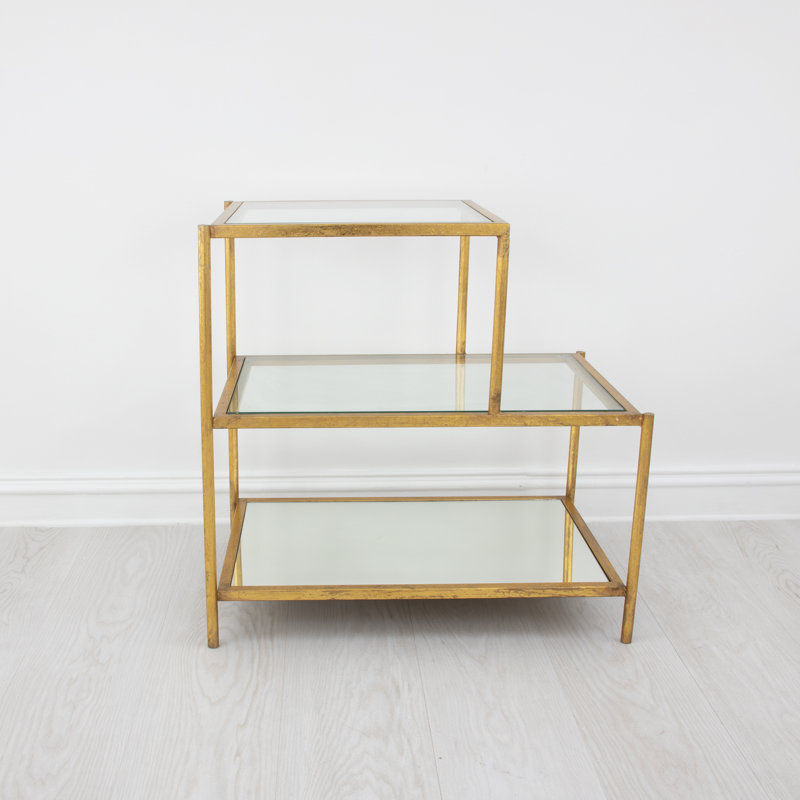 Hanna End Table, Antiqued Gold Leaf