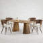 Ensemble de table et chaises de salle à manger en bois massif 4 pièces-133963451-133963453