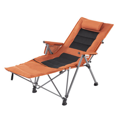 Orange Reclining Chairs, Outdoor Camping Chair  ,folding Beach & Camping Chair With Footrest