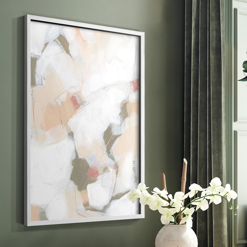 «Sand Story II», reproduction encadrée - bois massif, Cadre simple blanc, H 28 po x l 22 po
