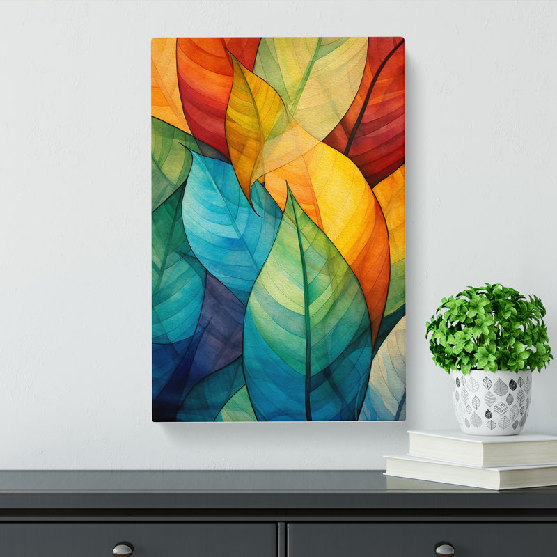 Leaf Abstract Art No.3 - Wrapped Canvas, 76cm H x 50cm W x 3cm D