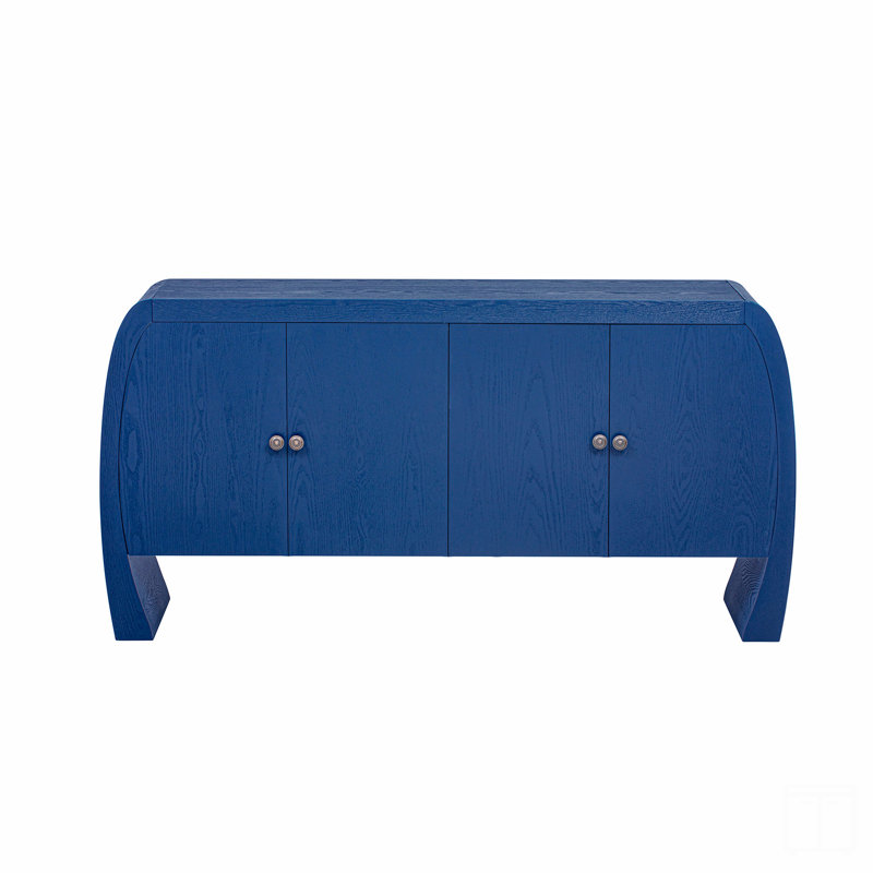 4 Door Storage Cabinet with Shelves, Navy Blue