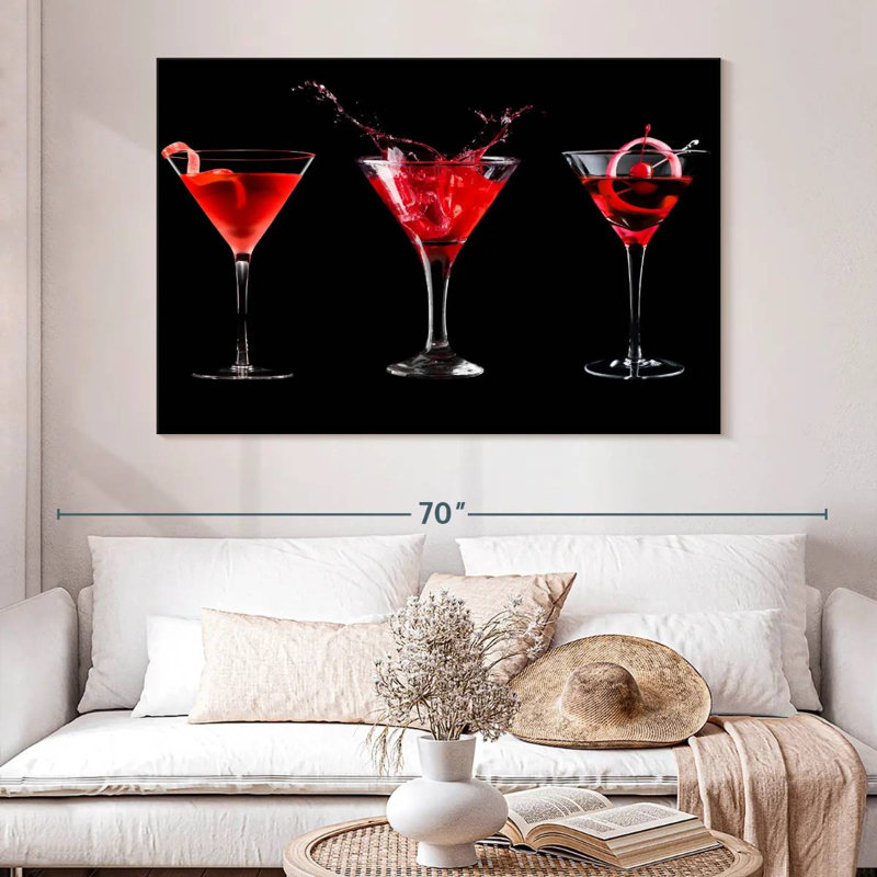 " Maraschino Cherry Cocktail " by SodaPopArt, 34" H x 51" W x 1.25" D