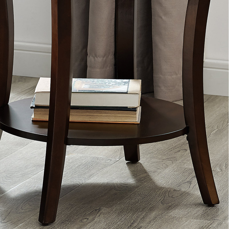Table de bout contemporaine à tablette ovale contemporaine, espresso