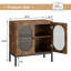Armoire de rangement - Buffet avec 2 portes en verre cannelé