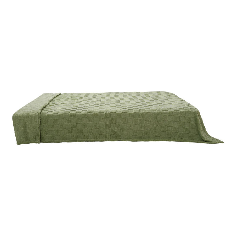 Machine Tufted Throw Blanket, 200cm x 150cm, Green