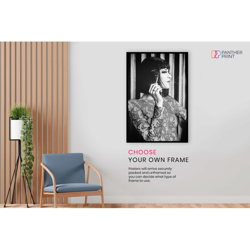 Elegant Woman Smoking Cigar Portrait - No Frame Print, 31cm H x 20cm W x 0.5cm D