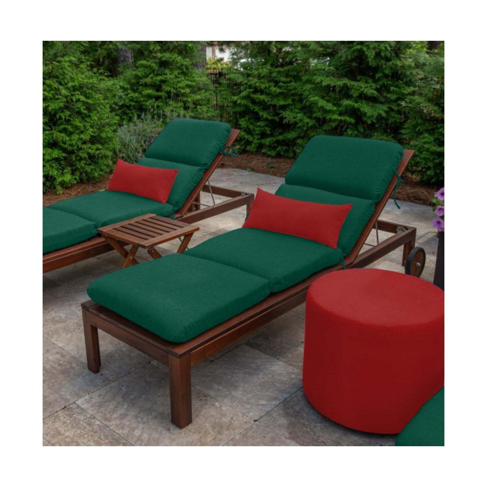 Marlowe Sunbrella® 1-Piece Outdoor Chaise Cushion, Forest Green Performance