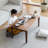 Nut-brown Solid Wood Rectangular Coffee Table-1504856149