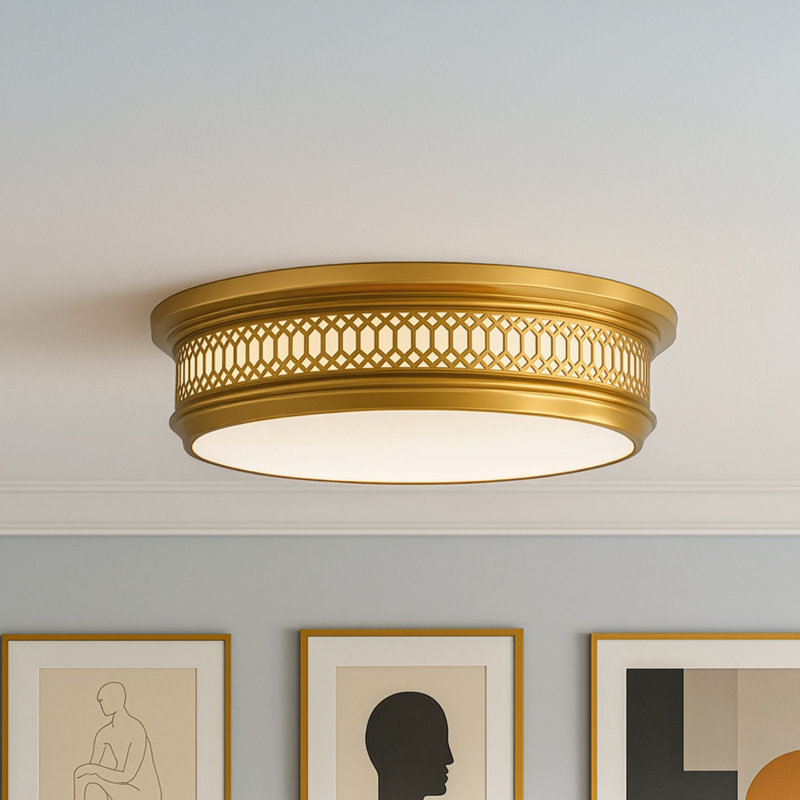 Williamsburg Tucker 3-Light 16.75" Flush Mount, Antique Brass, 3 Lights, 4.75"H x 16.75"W x 16.75"D