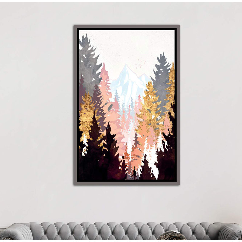 « wine forest » par spacefrog designs-print, H 60 po x l 40po x P 1,5 po, Toile encadrée de bois rustique foncé