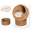 Lit d'intérieur pour chat avec coussin confortable et délicat, 23,5 po de hauteur, panier de coussin moelleux brun, pour félins, H,