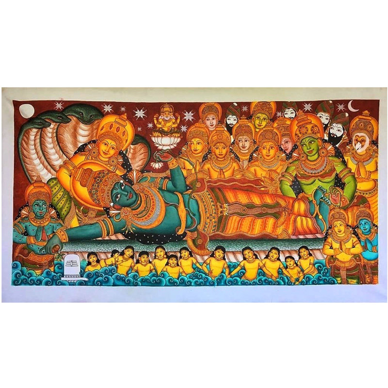 Ananthashayanam | Acrylique sur toile | Anandu | Pour la décoration murale
