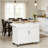 41 Inch Modern Rolling Kitchen Island with Rubberwood Top, Drawers, and White Finish for Enhanced Functionality