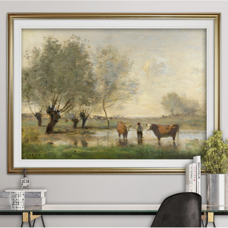 Reproduction d’art sur toile « Ocean Eye I », Cadre doré, H 31 po x l 43 po x P 1,5 po