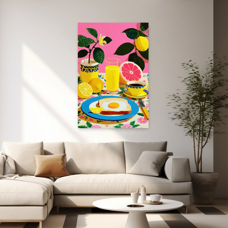 «Vibrant Citrus Petit déjeuner», H 60 po x l 40 po