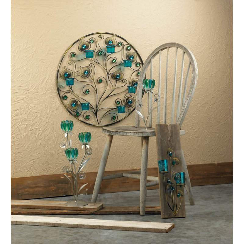 Applique murale en fer plume de paon