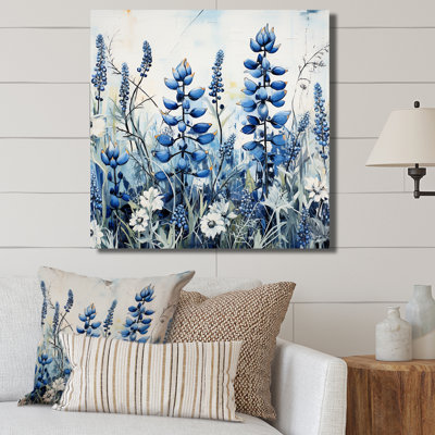 «Blue Bonnets Floral Collage I», reproduction sur toile