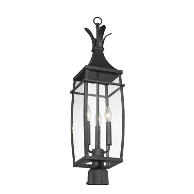 Armantas Matte Black 3 -Light 29" H Hardwired Lantern Head