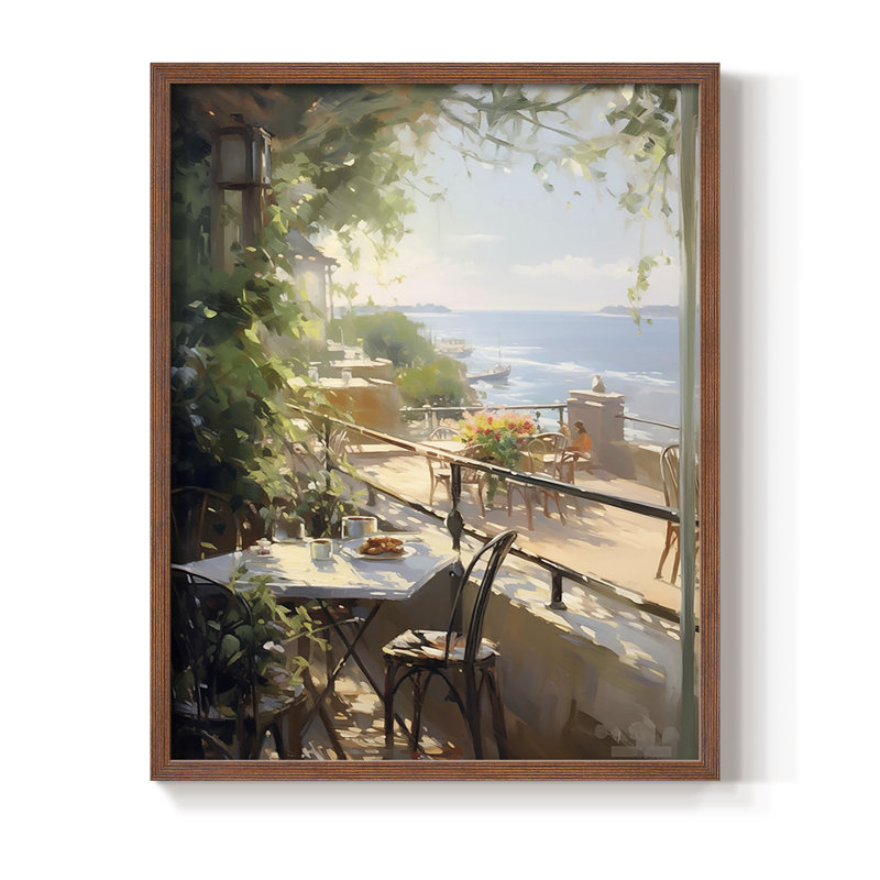 Reproduction encadrée FLORAL Series DCCXL III - bois massif, Noyer