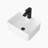 16"X12" White Ceramic Rectangular Vessel Bathroom Sink With Black Faucet & Black Drain