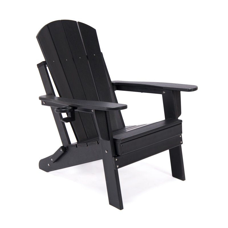 Chaise Adirondack pliante d'extérieur Défino, Noir
