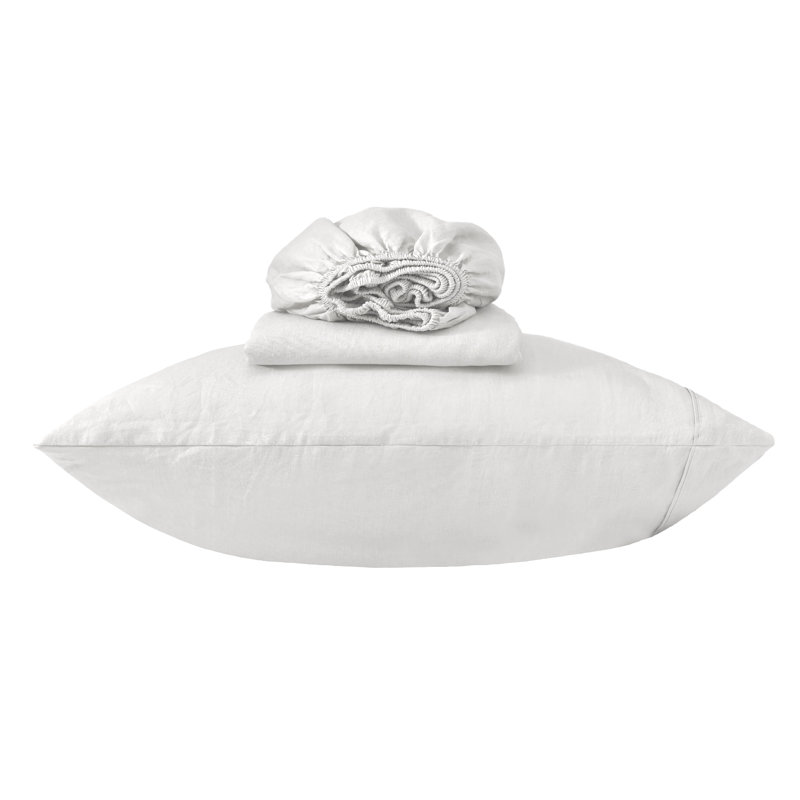 Ensemble de literie en lin, Grand, Blanc