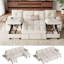  Canapé modulaire capitonné modulaire en U capitonné avec canapé-lit, chaise de rangement et table d'appoint Benett 108,6 po Benett-132785438-134218860