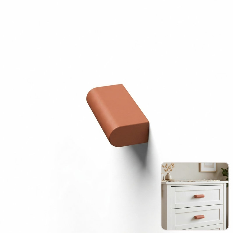2" Length Geometric Knob, Copper (Brown)
