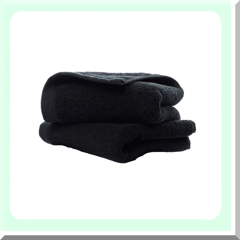 LuxSoft 700 GSM Cotton Hand Towels - Premium Black, 14x29 inches, 2-Pack