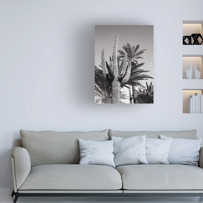 Art sur toile «bolologuf studio III Cactus Bw Las Vegas», H 32 po x l 24 po